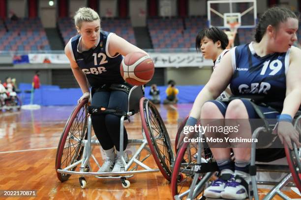 Lucy Robinson of team Great Britain competes against team Japan during the International Women's Wheelchair Basketball Friendship Games at Asue Arena...