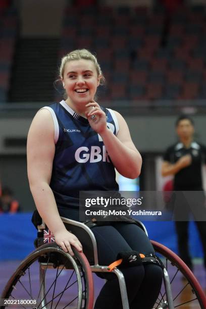 Lucy Robinson of team Great Britain competes against team Japan during the International Women's Wheelchair Basketball Friendship Games at Asue Arena...