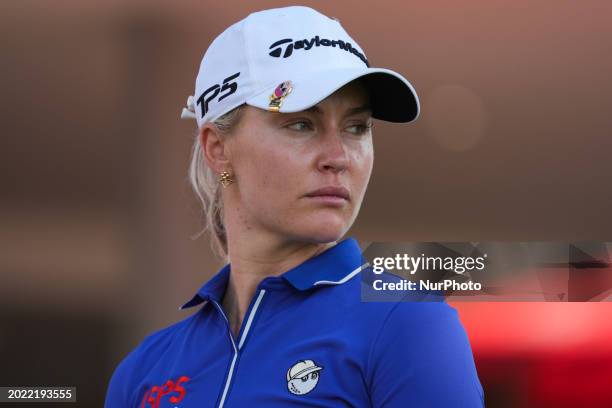 Charley Hull of England is looking on during the first round of the Honda LPGA Thailand 2024 at Siam Country Club Old Course in Chonburi, Thailand,...