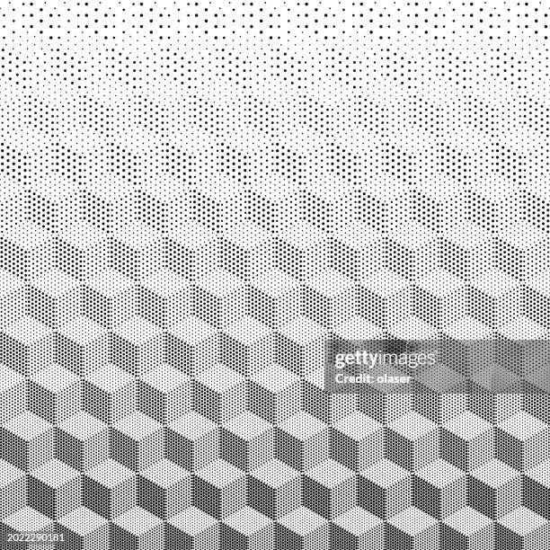 illustrazioni stock, clip art, cartoni animati e icone di tendenza di modello cubo di punti - solido