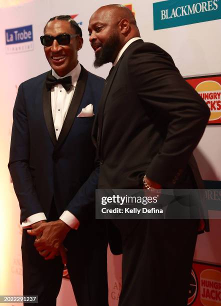 Scottie Pippen and Horace Grant arrive ahead of the the 2024 NBL MVP Awards Night at CIEL The Venue on February 19, 2024 in Melbourne, Australia.
