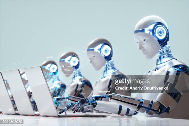 working robots - robot bildbanksfoton och bilder