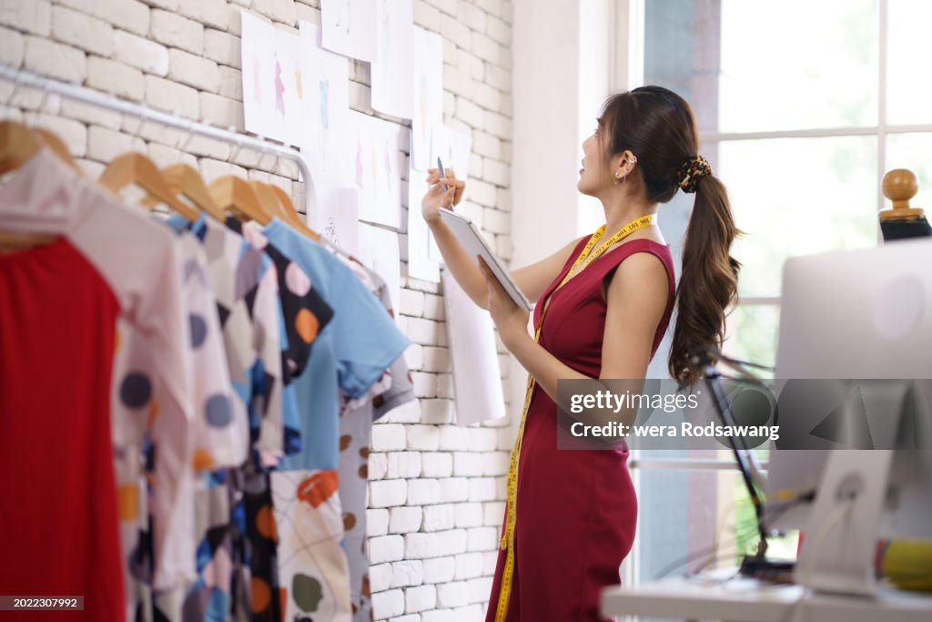 Tailor Sketch Ideas Making Patterns Model Garments On The Digital ...