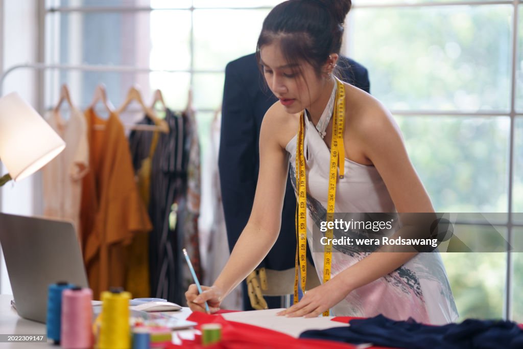 Tailor Sketch Ideas Making Patterns Model Garments On The Digital ...