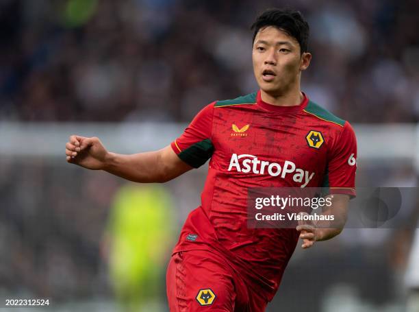 Hee-Chan Hwang of Wolverhampton Wanderers during the Premier League match between Tottenham Hotspur and Wolverhampton Wanderers at Tottenham Hotspur...