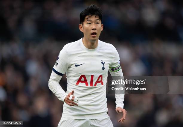 Heung-Min Son of Tottenham Hotspur during the Premier League match between Tottenham Hotspur and Wolverhampton Wanderers at Tottenham Hotspur Stadium...