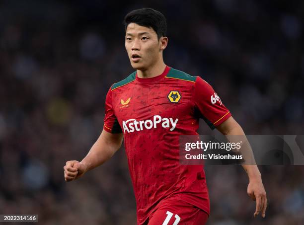 Hee-Chan Hwang of Wolverhampton Wanderers during the Premier League match between Tottenham Hotspur and Wolverhampton Wanderers at Tottenham Hotspur...