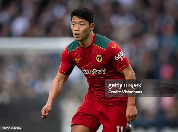 Hee-Chan Hwang of Wolverhampton Wanderers during the Premier League match between Tottenham Hotspur and Wolverhampton Wanderers at Tottenham Hotspur...