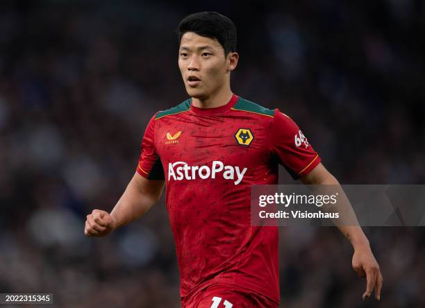 Hee-Chan Hwang of Wolverhampton Wanderers during the Premier League match between Tottenham Hotspur and Wolverhampton Wanderers at Tottenham Hotspur...