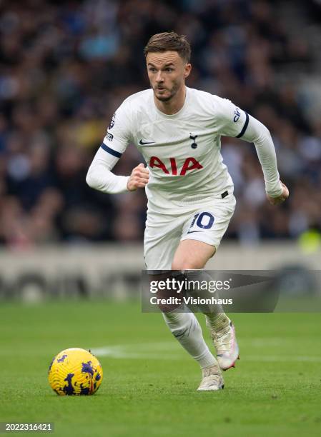 James Maddison of Tottenham Hotspur during the Premier League match between Tottenham Hotspur and Wolverhampton Wanderers at Tottenham Hotspur...