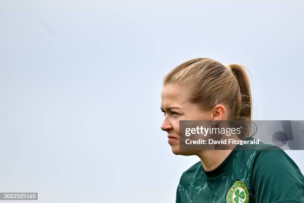 Florence , Italy - 22 February 2024; Ruesha Littlejohn during a Republic of Ireland women training session at Viola Park in Florence, Italy.