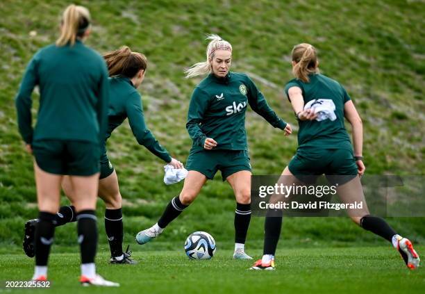 Florence , Italy - 22 February 2024; Lily Agg during a Republic of Ireland women training session at Viola Park in Florence, Italy.