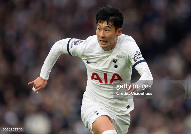 Heung-Min Son of Tottenham Hotspur during the Premier League match between Tottenham Hotspur and Wolverhampton Wanderers at Tottenham Hotspur Stadium...