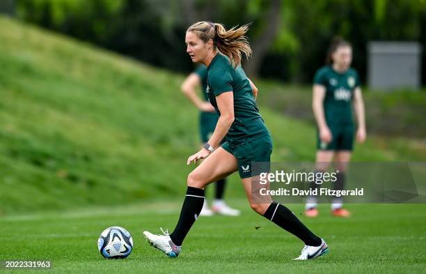 Florence , Italy - 22 February 2024; Kyra Carusa during a Republic of Ireland women training session at Viola Park in Florence, Italy.