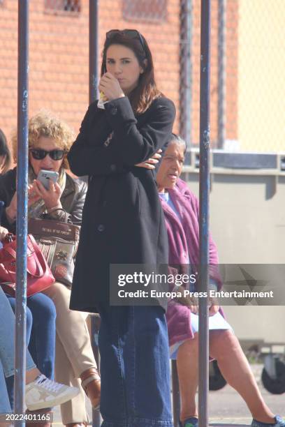 Samara Terron, leaves prison after visiting her boyfriend, Antonio Tejado, on February 17, 2024 in Seville, Spain.