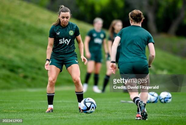 Florence , Italy - 22 February 2024; Katie McCabe during a Republic of Ireland women training session at Viola Park in Florence, Italy.