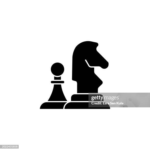 ilustraciones, imágenes clip art, dibujos animados e iconos de stock de diseño de icono sólido de ajedrez sobre fondo blanco. este icono plano negro se adapta a infografías, páginas web, aplicaciones móviles, diseños de interfaz de usuario, experiencia de usuario y gui. - ajedrez