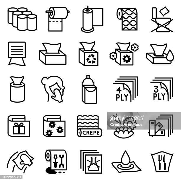 tissue paper for hygiene and household use - kitchen roll stock illustrations