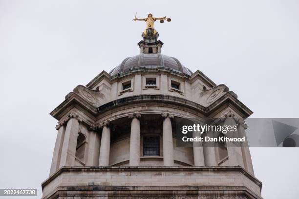 General view of the Old Bailey, Central Criminal Court on February 13, 2024 in London, United Kingdom.