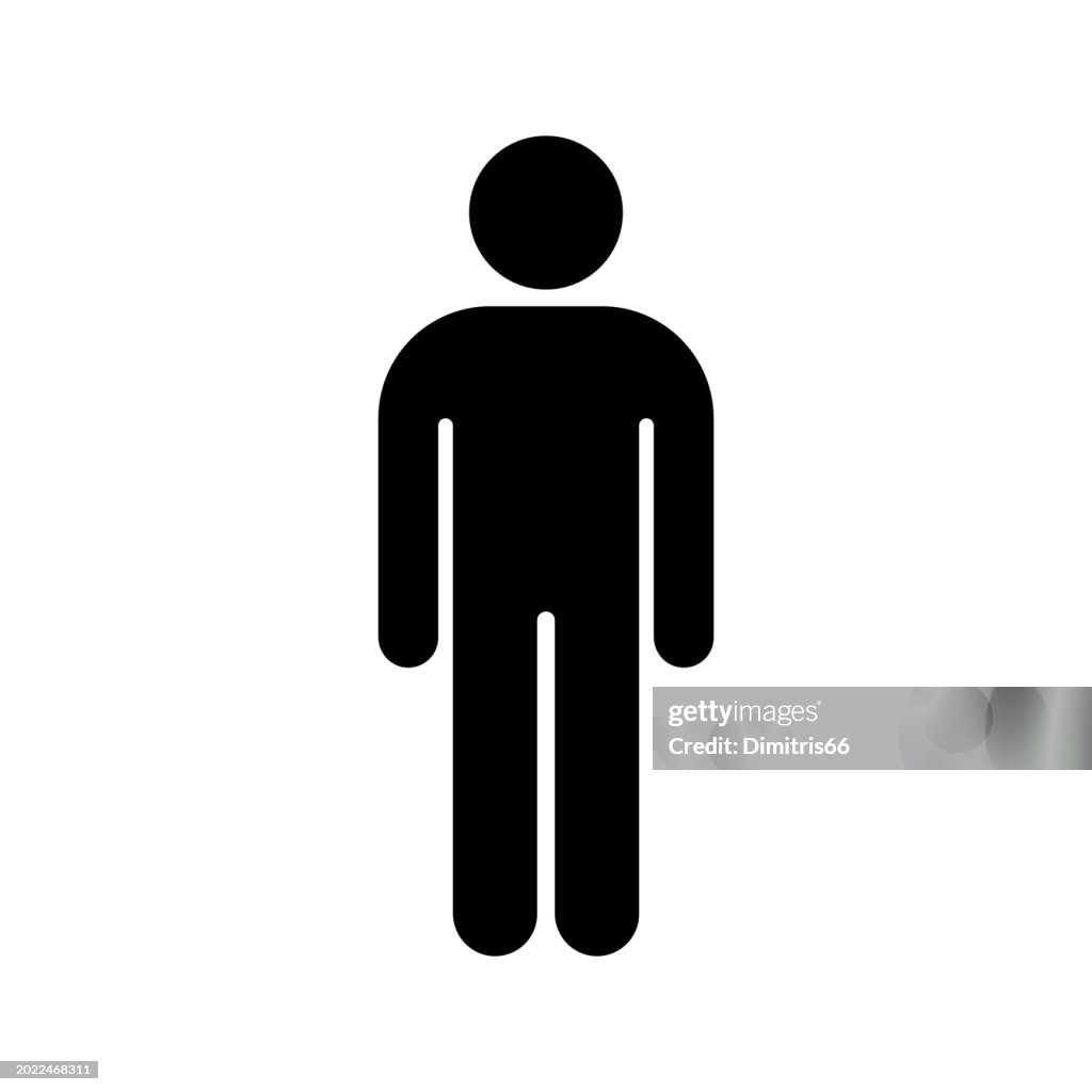 Single man stick figure icon