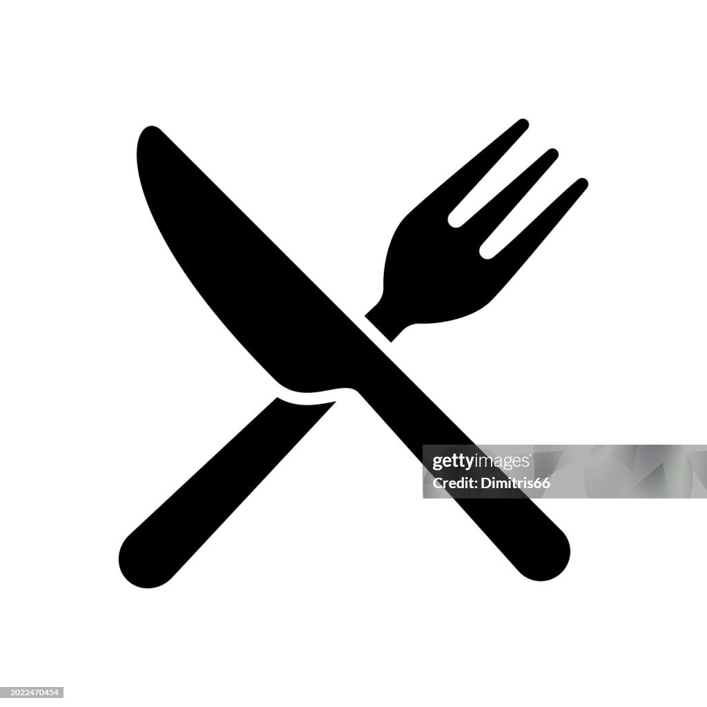 Gekreuzte Gabel und Messer-Symbol