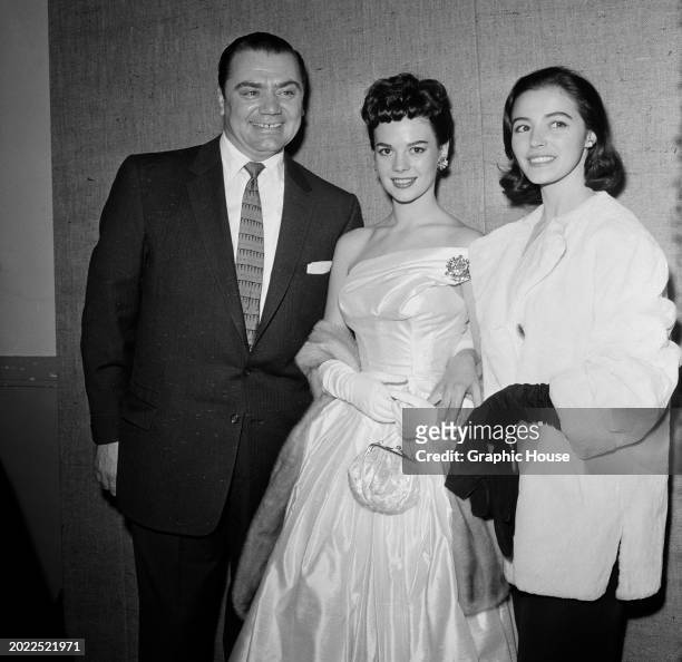 American actor Ernest Borgnine, American actress Natalie Wood and Italian actress Marisa Pavan attend the Academy Awards nominations, held at the RKO...