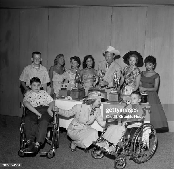 American actress Marilyn Erskine, American singer and actres Connie Haines, American actress Natalie Wood, American actor and singer Roy Rogers and...