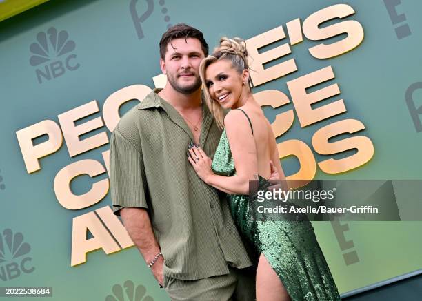 Brock Davies and Scheana Shay attend the 2024 People's Choice Awards at Barker Hangar on February 18, 2024 in Santa Monica, California.