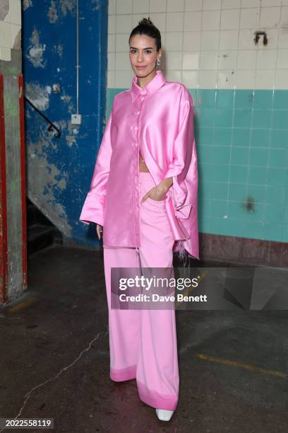 Isabela Valadeiro attends the Marques'Almeida AW24 show during London Fashion Week February 2024 at The Truman Brewery on February 19, 2024 in...