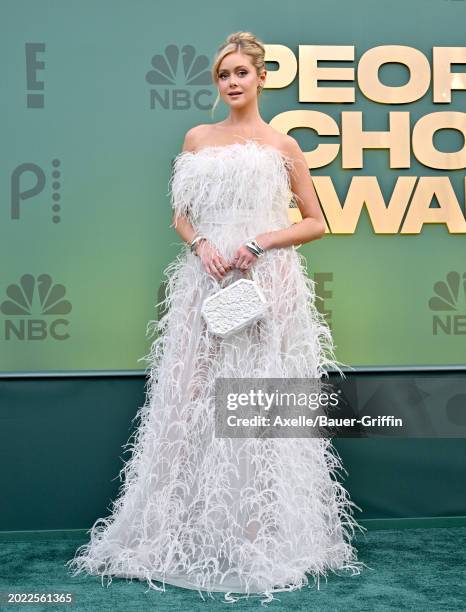 Hannah Godwin attends the 2024 People's Choice Awards at Barker Hangar on February 18, 2024 in Santa Monica, California.