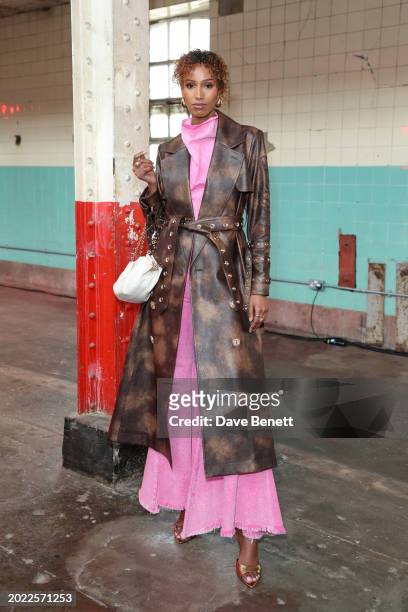 Hanan Ibrahim attends the Marques'Almeida AW24 show during London Fashion Week February 2024 at The Truman Brewery on February 19, 2024 in London,...