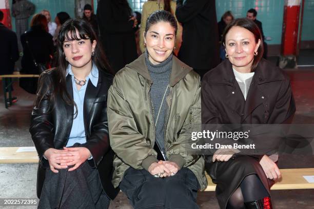 Augustine Hammond, Caroline Issa and CEO of the British Fashion Council Caroline Rush attend the Marques'Almeida AW24 show during London Fashion Week...