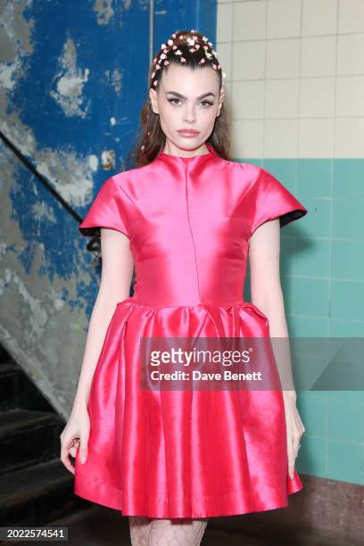 Charli Howard attends the Marques'Almeida AW24 show during London Fashion Week February 2024 at The Truman Brewery on February 19, 2024 in London,...
