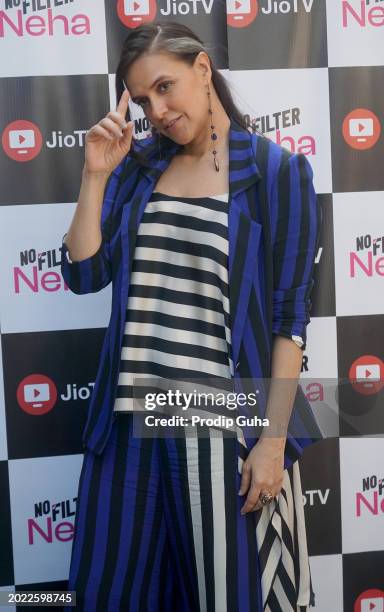 Neha Dhupia attends the 'No Filter Neha' seasons 6 on February 19, 2024 in Mumbai, India.