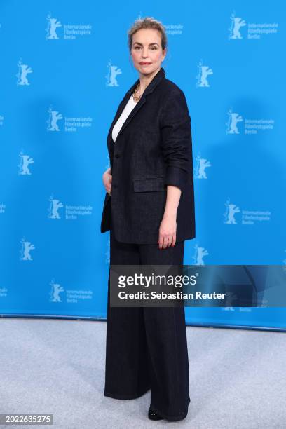Nina Hoss poses at the "Langue Étrangère" photocall during the 74th Berlinale International Film Festival Berlin at Grand Hyatt Hotel on February 19,...