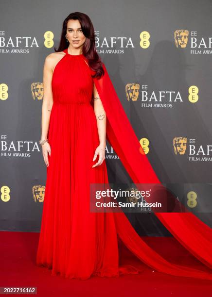 Dua Lipa attends the 2024 EE BAFTA Film Awards at The Royal Festival Hall on February 18, 2024 in London, England.
