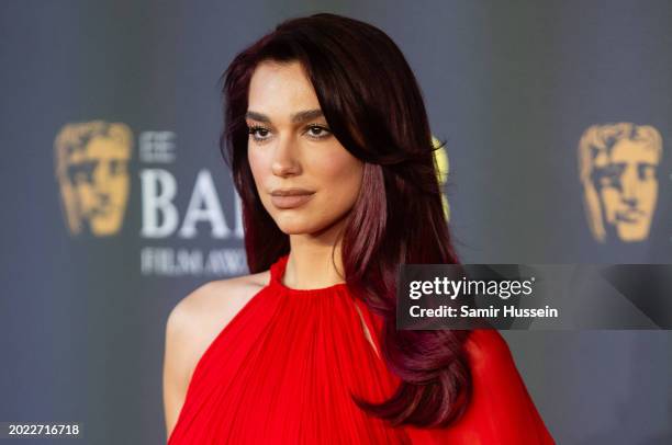 Dua Lipa attends the 2024 EE BAFTA Film Awards at The Royal Festival Hall on February 18, 2024 in London, England.