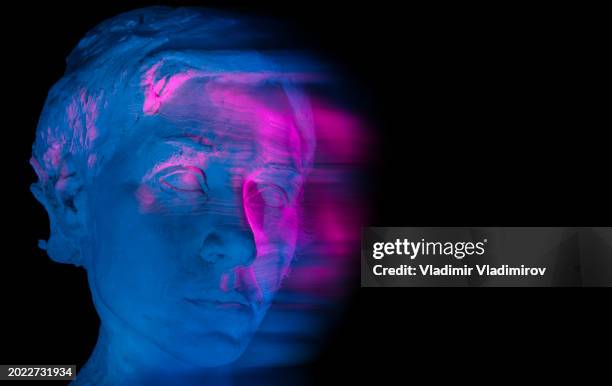 abstract sculpture of a woman - vaporwave stock pictures, royalty-free photos & images