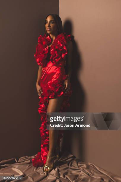 Personality Annemarie Wiley is photographed for Los Angeles on February 18, 2024 at the People's Choice Awards at Santa Monica's Barker Hangar in...