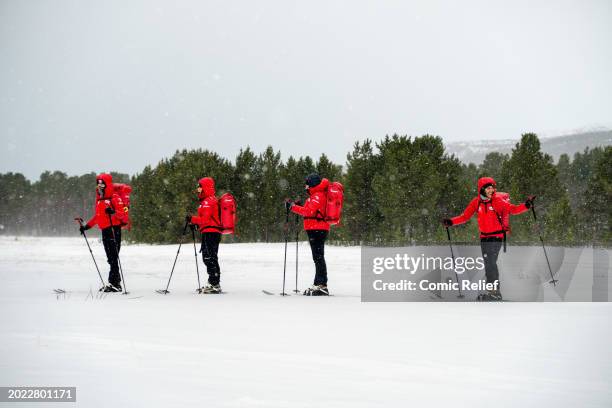 Alex Scott, Sara Davies, Vicky Pattison and Laura Whitmore take part in a training session before the start of the challenge on February 18, 2024 in...