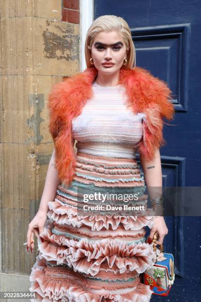 Sophia Hadjipanteli attends the Susan Fang show during London Fashion Week February on February 19, 2024 in London, England.