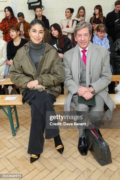 Caroline Issa and Maurice Mullen attend the Susan Fang show during London Fashion Week February on February 19, 2024 in London, England.