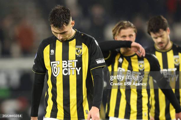 Dominik Oroz of Vitesse disappointed during the Dutch Eredivisie match between Heracles Almelo and Vitesse at Erve Asito on February 10, 2024 in...
