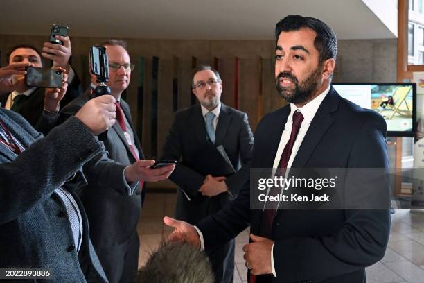 First Minister Humza Yousaf takes media questions on his response to events surrounding the SNP Opposition Day debate in Westminster calling for a...