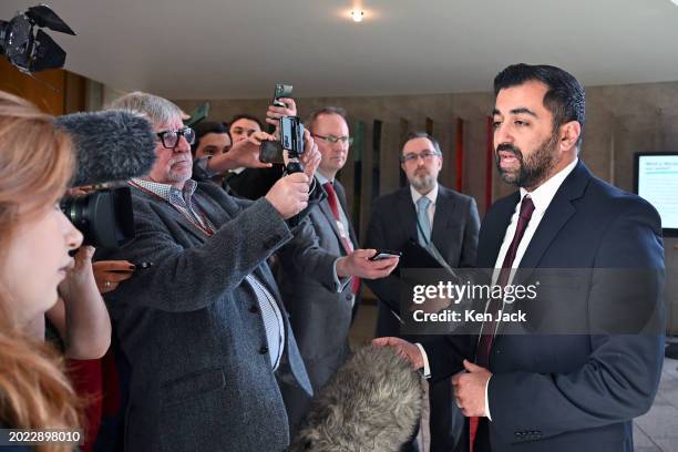 First Minister Humza Yousaf takes media questions on his response to events surrounding the SNP Opposition Day debate in Westminster calling for a...