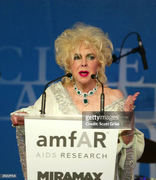 Liz Taylor attends amfAR's "Cinema Against AIDS" benefit during the 56th International Cannes Film Festival 2003 on May 22, 2003 in Cannes, France....