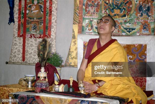 The Dalai Lama consecrating the new Tibet House cultural centre in New Delhi, India, January 23rd 1979.