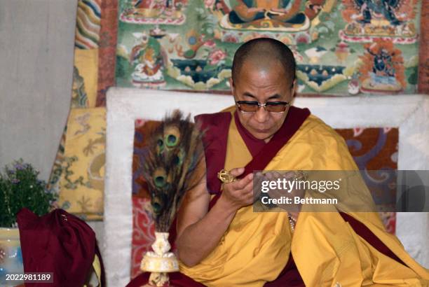 The Dalai Lama consecrating the new Tibet House cultural centre in New Delhi, India, January 23rd 1979.