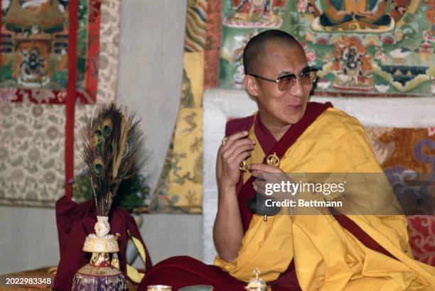 The Dalai Lama consecrating the new Tibet House cultural centre in New Delhi, India, January 23rd 1979.