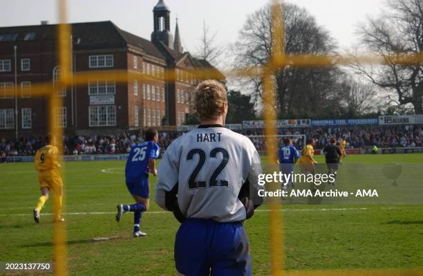 Joe Hart the Shrewsbury Town goalkeeper making his debut appearance in the Football League at Gay Meadow the old Shrewsbury Town ground during the...